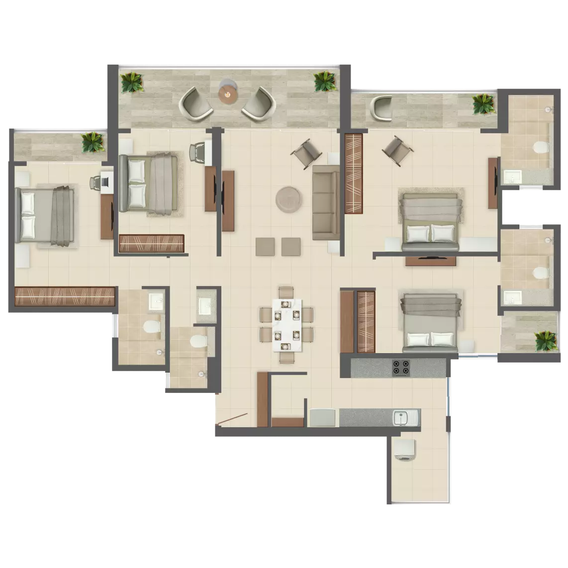 Parkwest Mukai Chowk Kiwale 4BHK Image